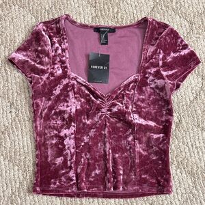 Forever 21 Velvet Crop Top - Mauve